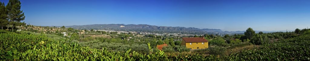 Panorama of Ontinyent from the pool area of J&W's house.